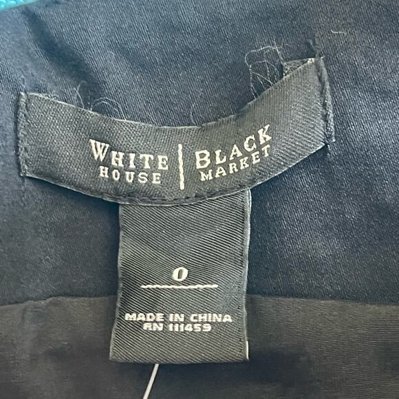 White House Black Market Black White Cotton Midi Dress Size 0 NWT - Picture 5 of 6